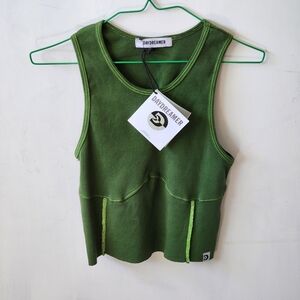 Daydreamer NWT green ribbed crop top tank
